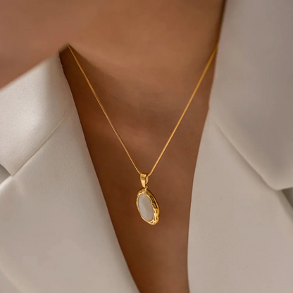 Vergulde Kattenoog-Opaalketting - Gemma