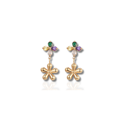 Bloemen Zircon Hangende Oorbellen - Mylah