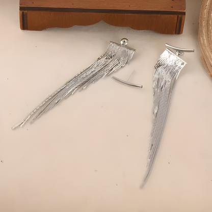 Elegante Zilveren Tassel Oorbellen - Bernice