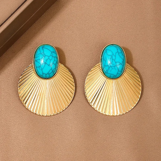 Elegante Turquoise Oorknopjes - Judith