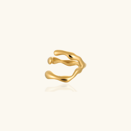 Vergulde Geometrische Open Ring - Amina