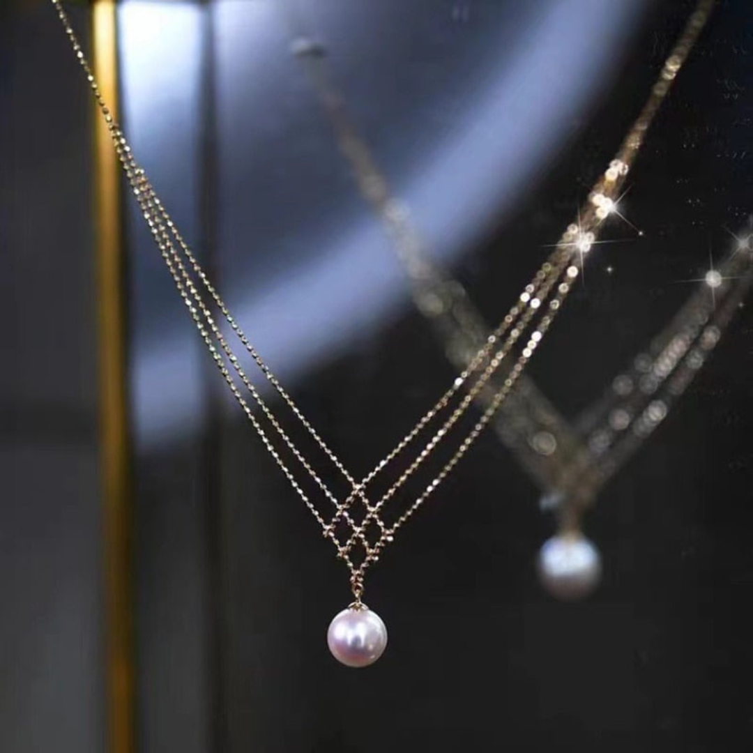 Geweven parelketting | Koper