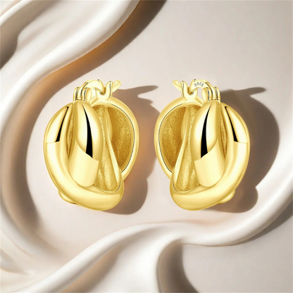 Elegante Gouden Gevlochten Hoepeloorbellen – Zola