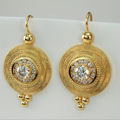 Vintage Oorbellen Goud Glazen Accent - Alice