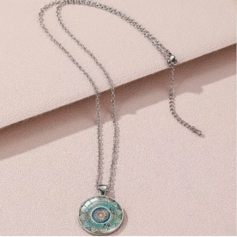 Vintage Blauwe Mandala Ketting - Mouri