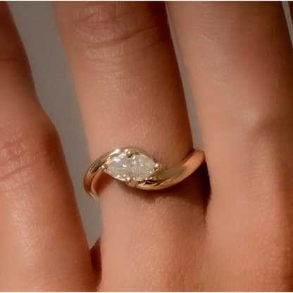 Vergulde Zirkonia Gedraaide Ring - Faith
