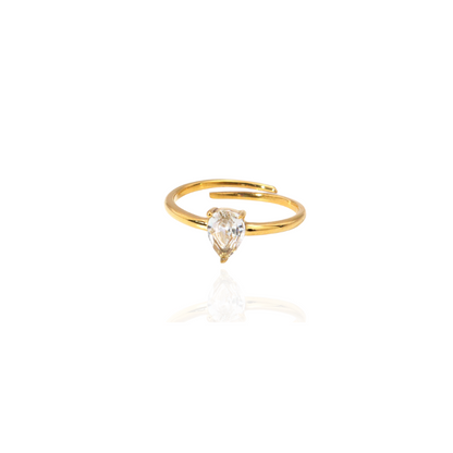 Vergulde Cubic Zirconia Verstelbare Ring - Arlene