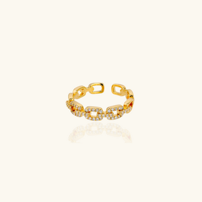 Vergulde Zirkoonketting Verstelbare Ring - Shari