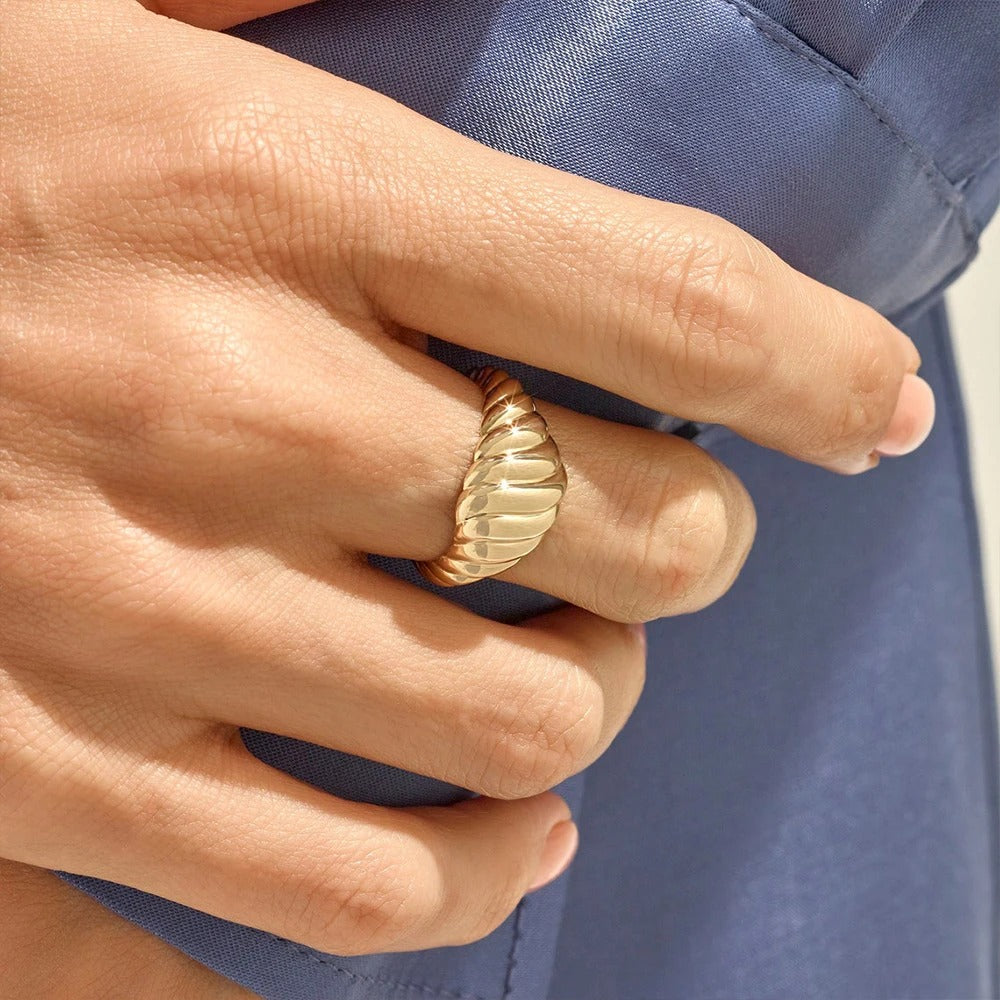 Vergulde Twist Ring - Leona