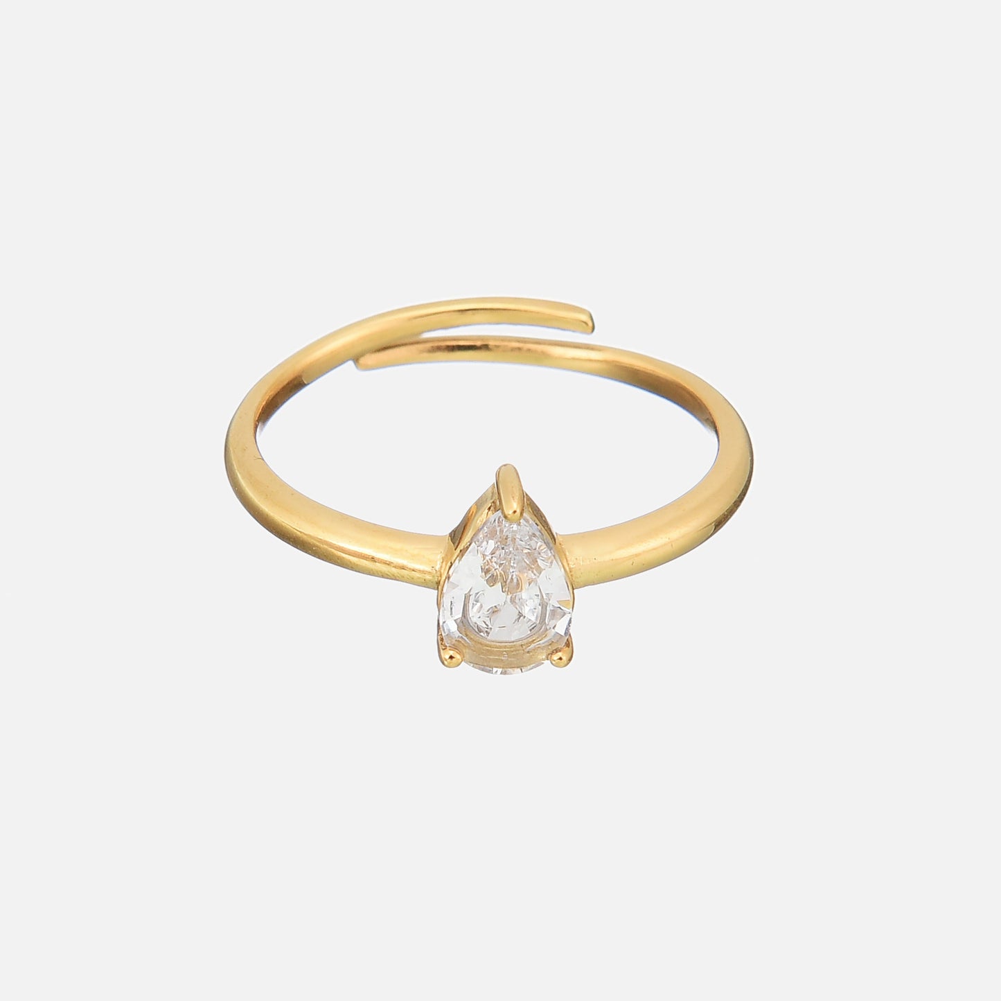 Vergulde Cubic Zirconia Verstelbare Ring - Arlene