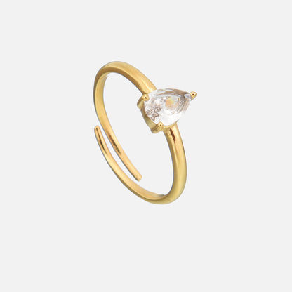 Vergulde Cubic Zirconia Verstelbare Ring - Arlene