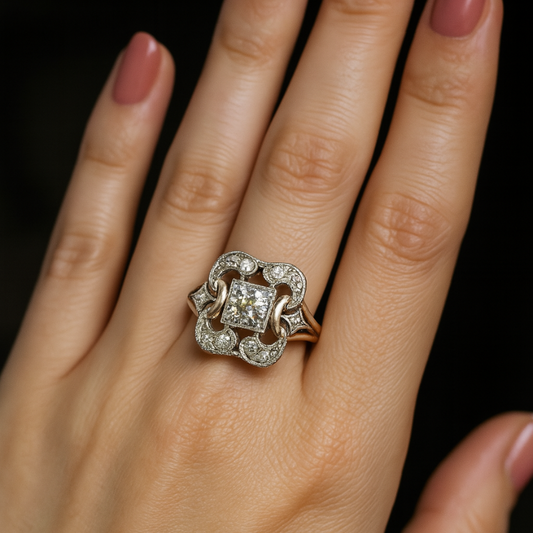 Vintage Zirkonia Gouden Ring | Goud