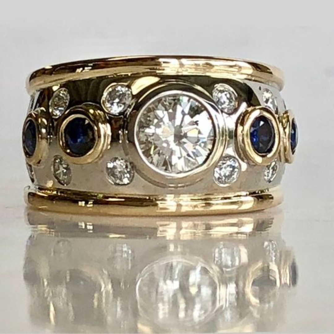 Vintage Gouden En Zirkonia Ingelegde Ring | Goud