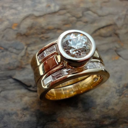 Vintage Lelaagde Glazen Ring | Goud