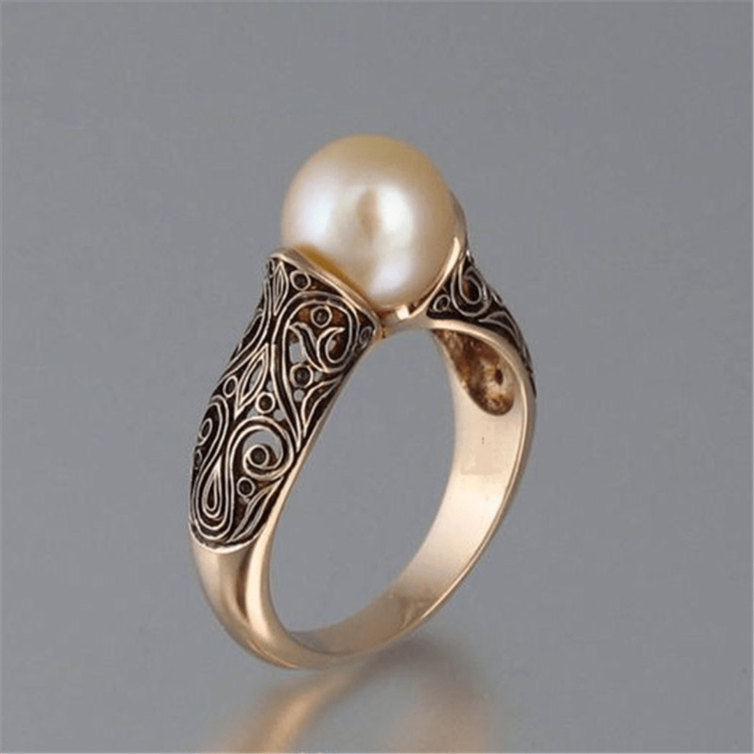 Vintage Parel Gouden Ring | Goud