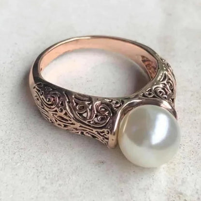 Vintage Parel Gouden Ring | Goud