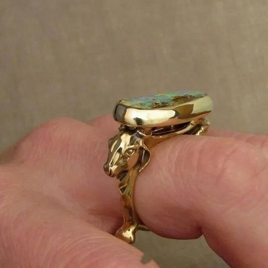 Vintage Kleurrijke Opaalring | Goud