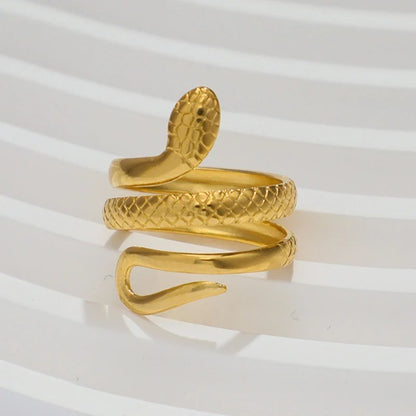 Vergulde Slang Geometrische Ringen - Wendy