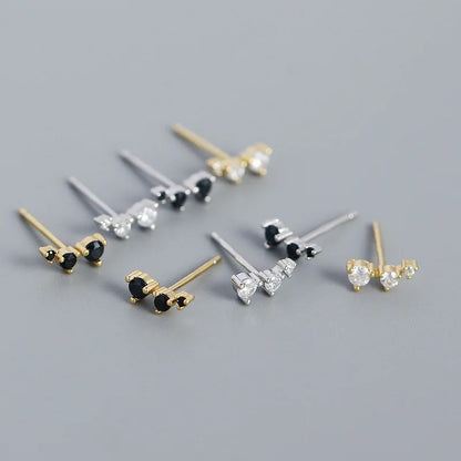 Elegante Drie Mini Zirkonia Oorbellen - Sandy