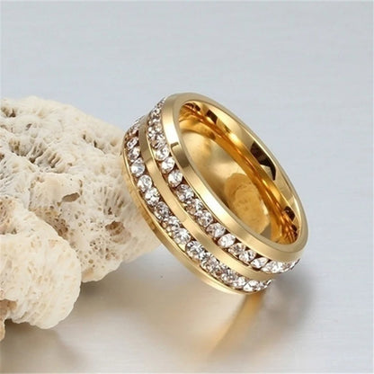 Vergulde Zirkoon Kristallen Ring - Glenda