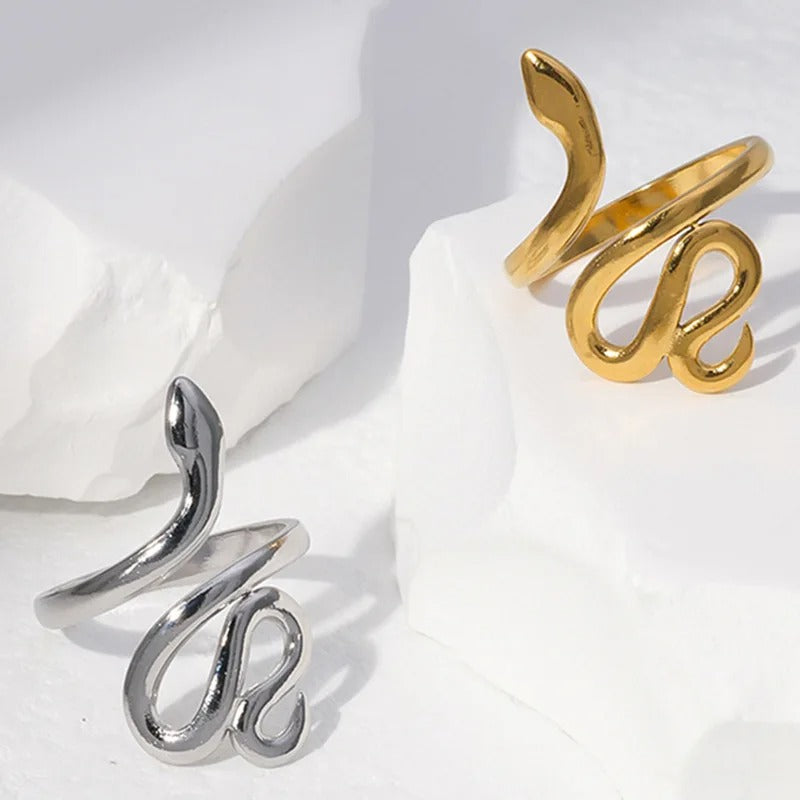 Vergulde Vintage Gothic Slang Verstelbare Ringen - Suzanne
