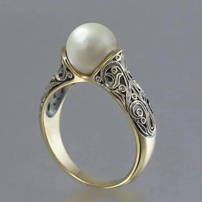 Vintage Parel Gouden Ring | Goud